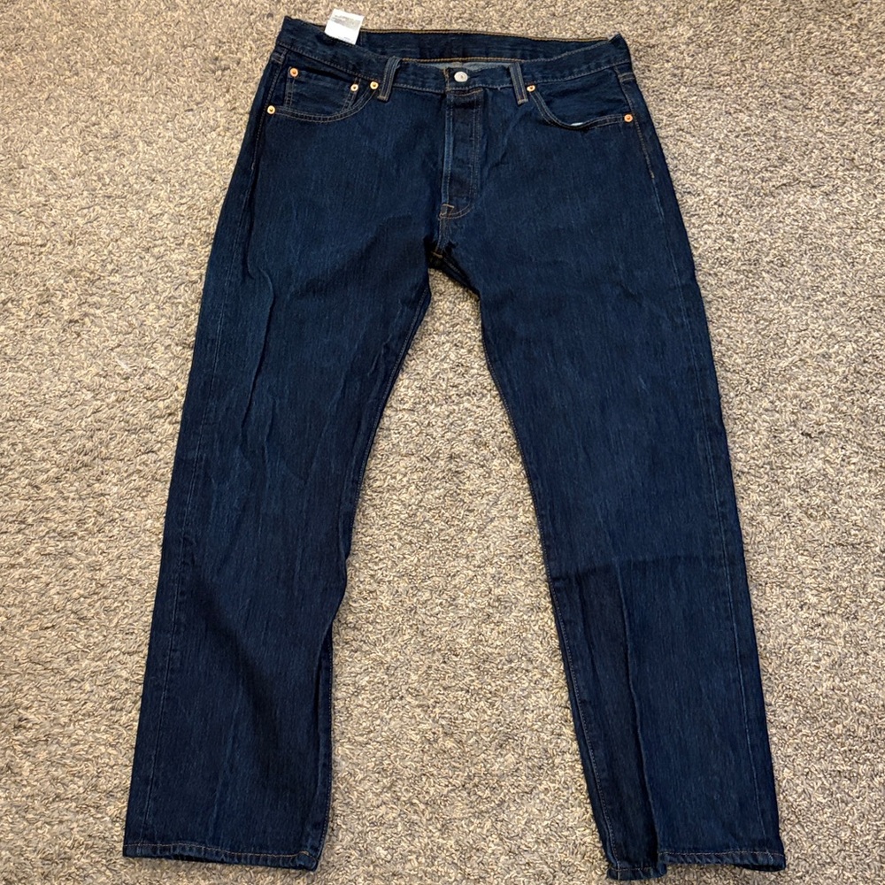 Levi's Men's Dark and Medium Blue Straight Jeans